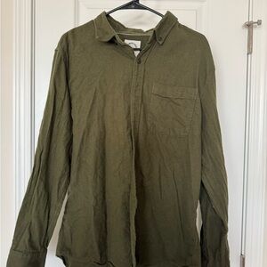 Olive Green Button-Up Shirt